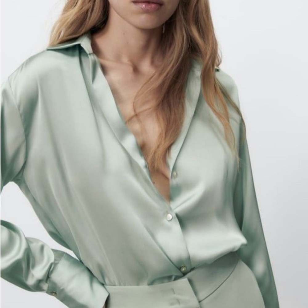 Zara Mint Green Women's Blouse